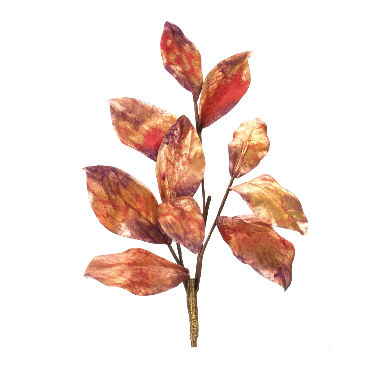 Metallic Harvest Leaf Spray - Multi-Color - Set of 2 - Durable Polyester