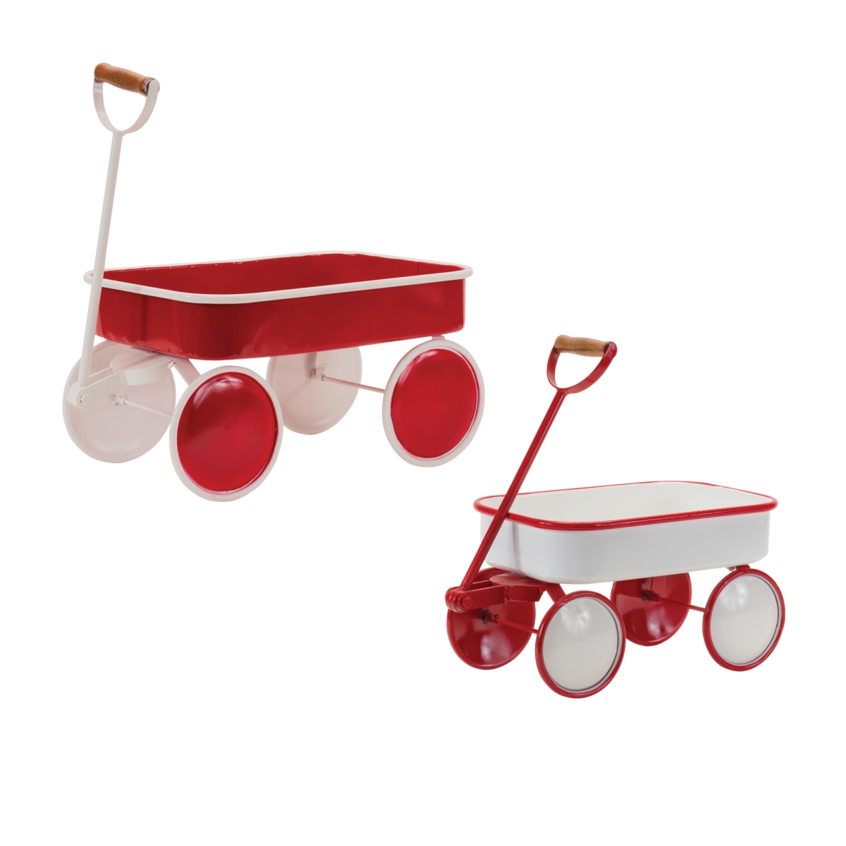 87027DS Metal Wagon Decor - Set of 2