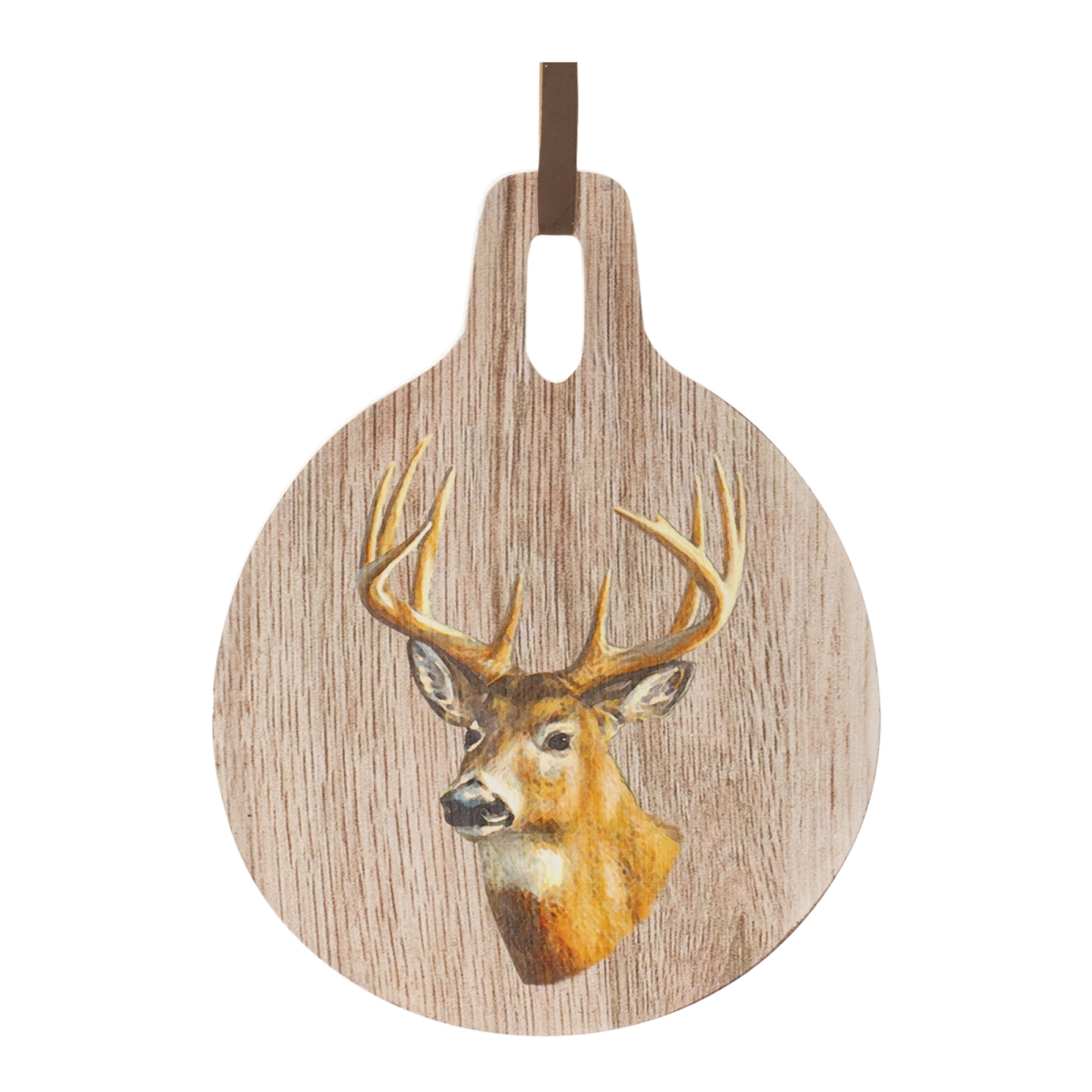 7.75 x 10 in. Wood Cutting Board with Deer, Brown & White
