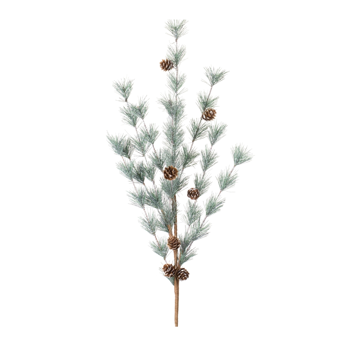 35 in. Plastic Pine Spray, Green & Brown - Set of 6
