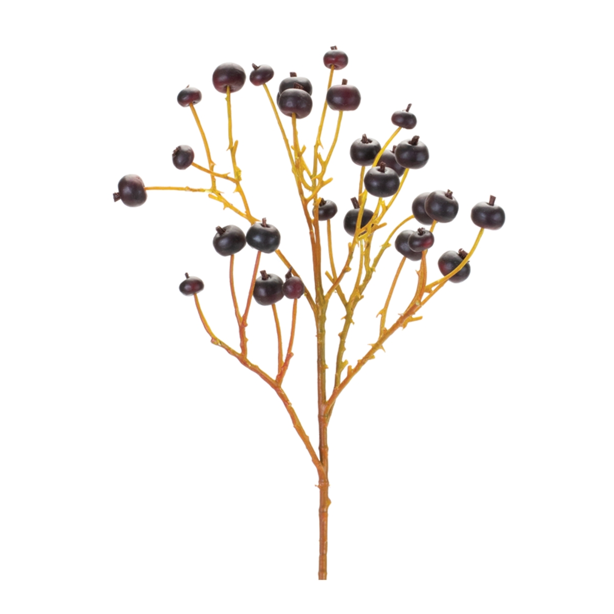 28 in. Foam Berry Spray, Brown & Blue - Set of 6