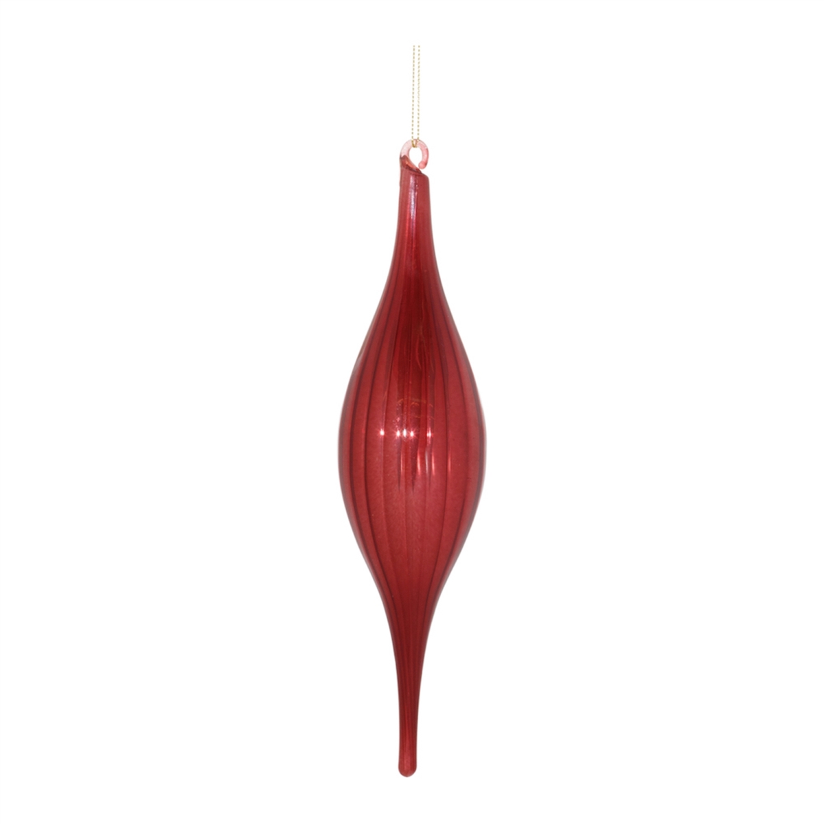 10.5 in. Glass Drop Ornament, Red - Set of 6