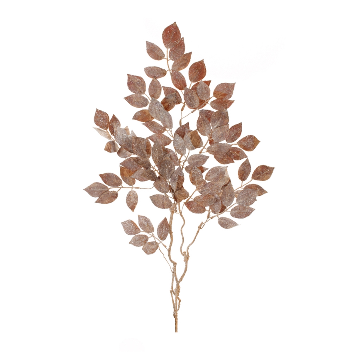 38 in. Polyester Glitter Leaf Spray, Bronze - Set of 2