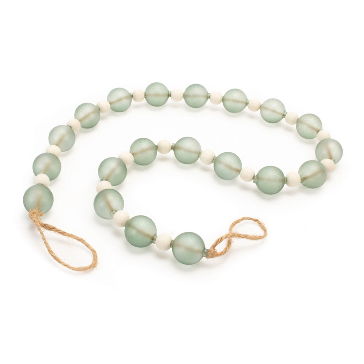 3.5 ft. Glass Bead Garland, Green - Set of 2