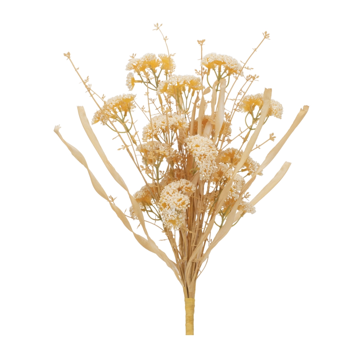 19 in. Plastic Floral Bush, Beige - Set of 2