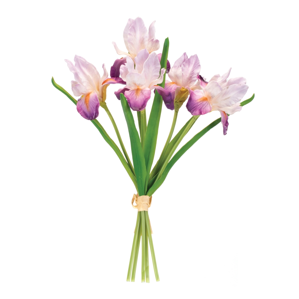 15.5 in. Foam & Plastic Iris Bundle, Pruple & Green - Set of 2
