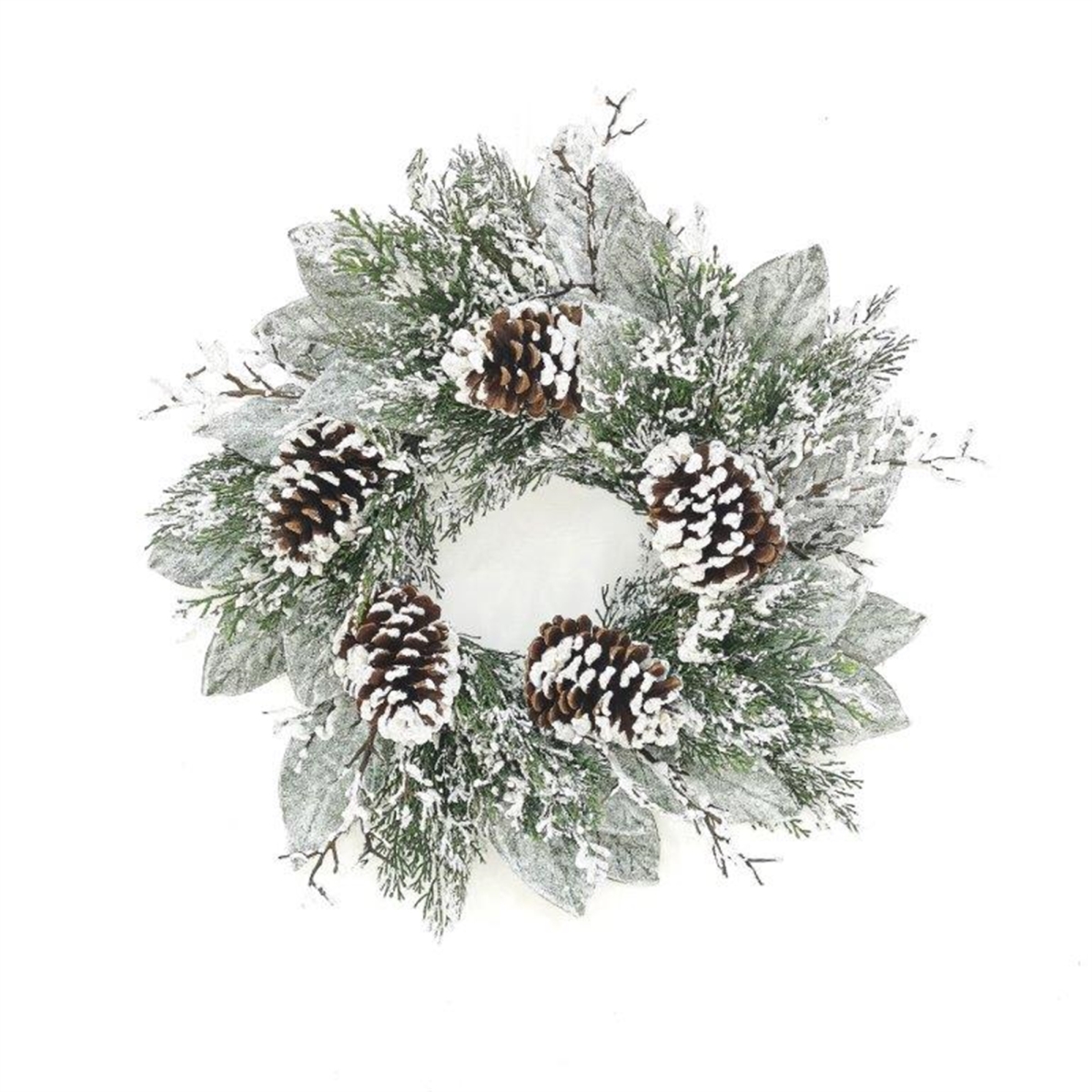 22 in. Cedar & Magnolia Leaf Wreath, Green