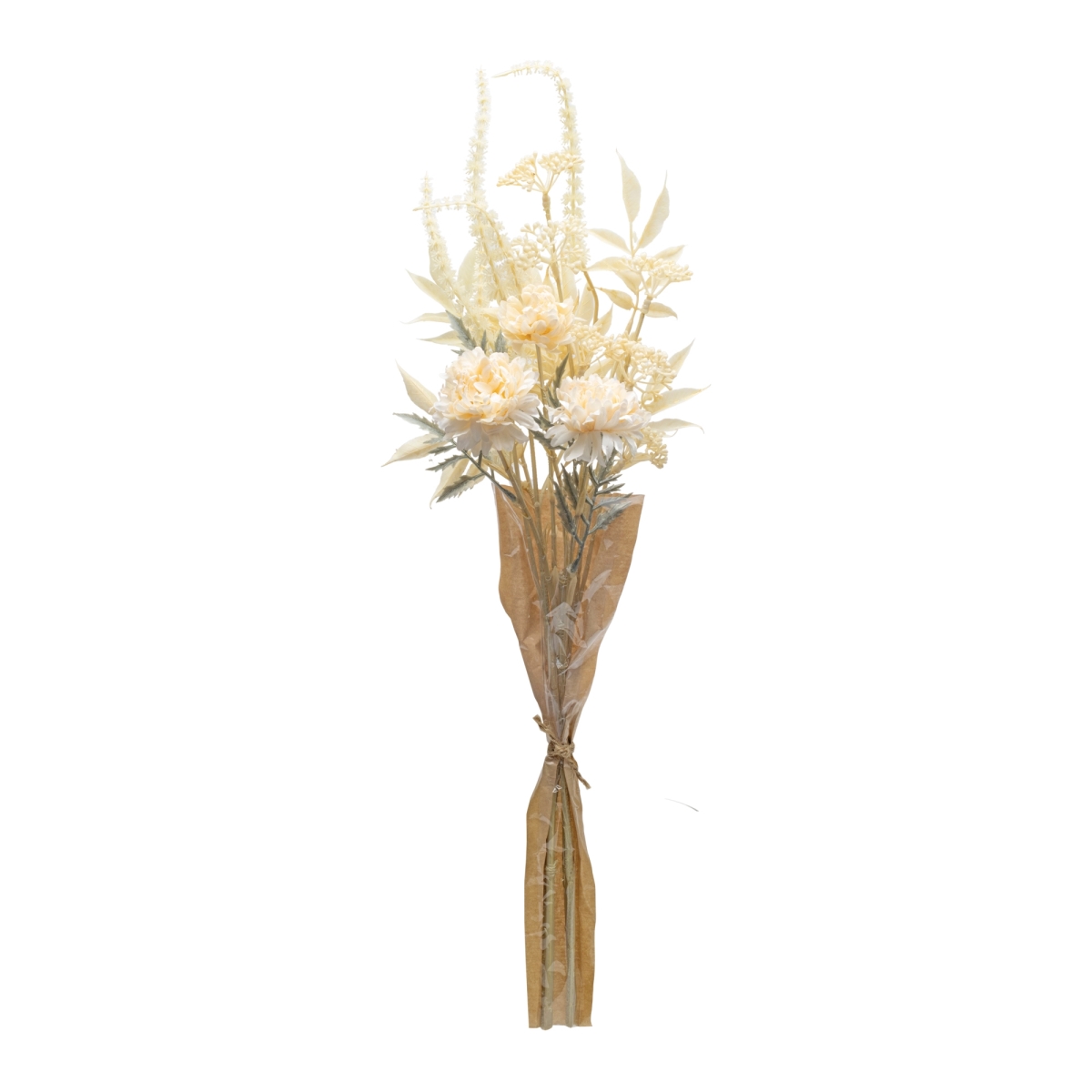 Zinnia Bouquet - Beige - Set of 2 - Durable Plastic Design