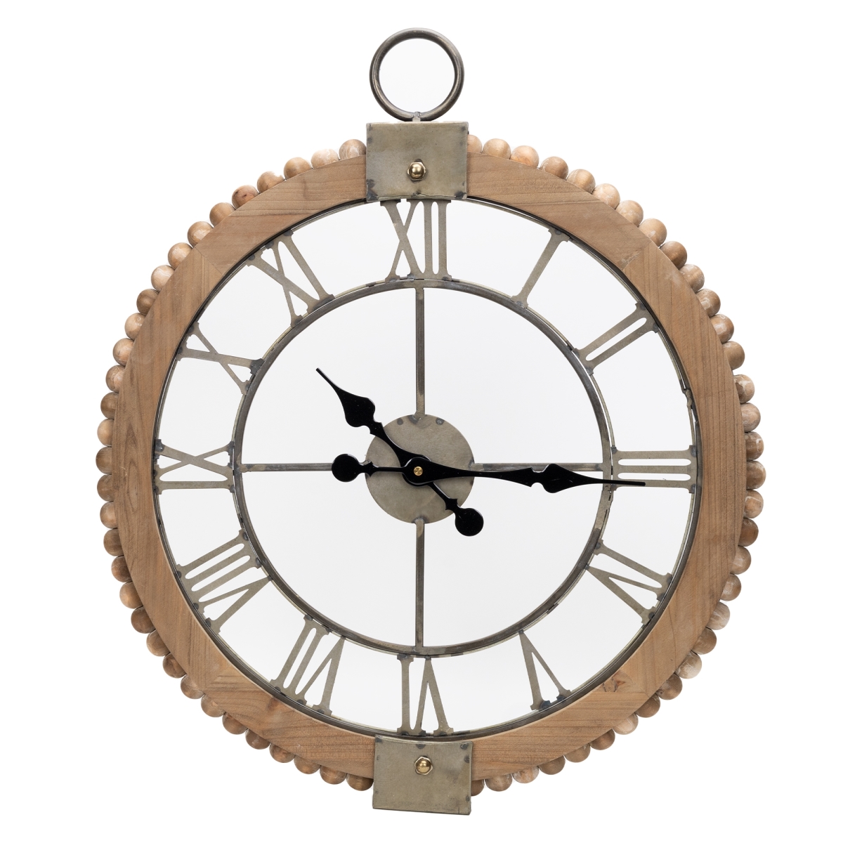 21.75 x 30 in. Wood & Metal Clock, Brown