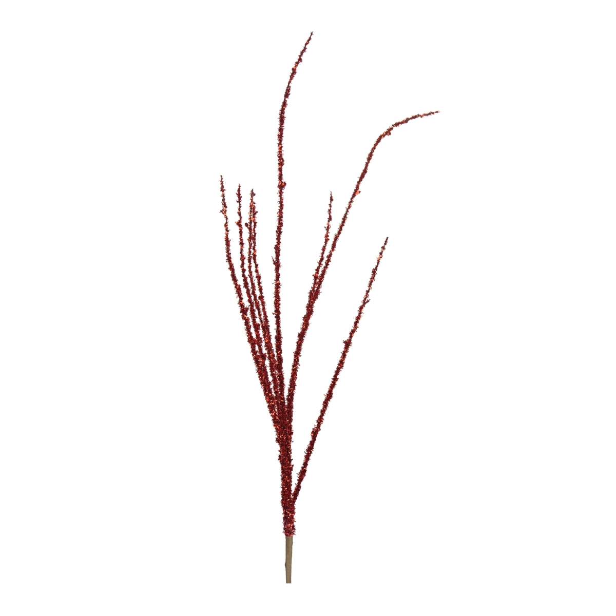 86192DS 43 in. Plastic Tinsel Branch, Brown - Set of 6