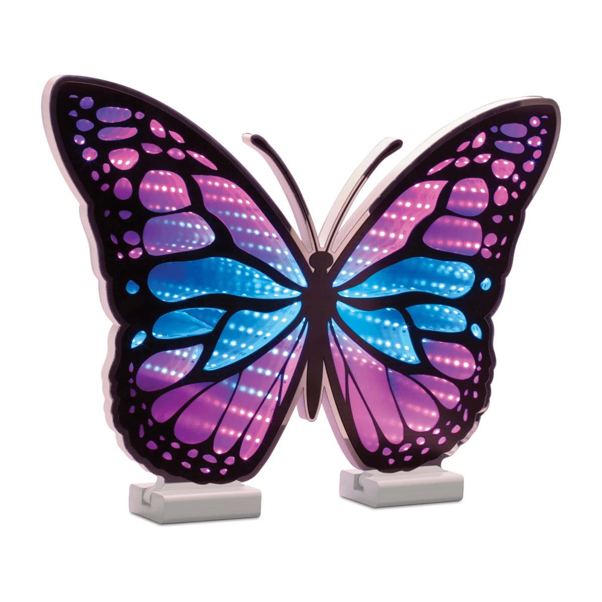 Butterfly Infinity Light - Blue & Purple - 17 x 11.5 in. - Elegant LED Display