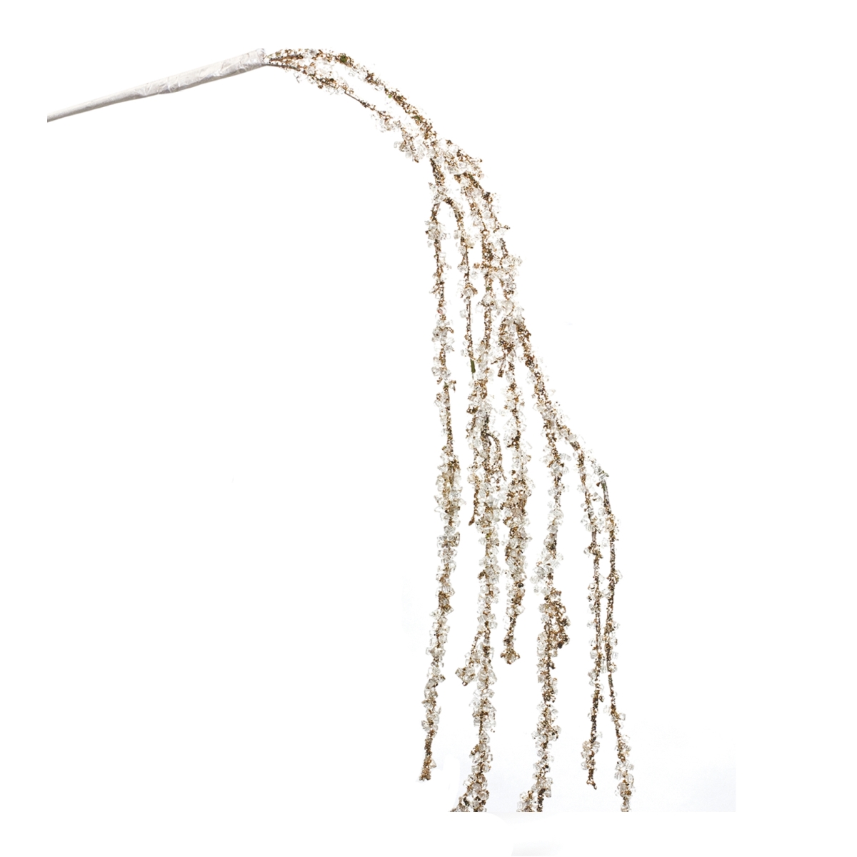 46 in. Plastic Glitter Branch, White & Silver - Set of 2