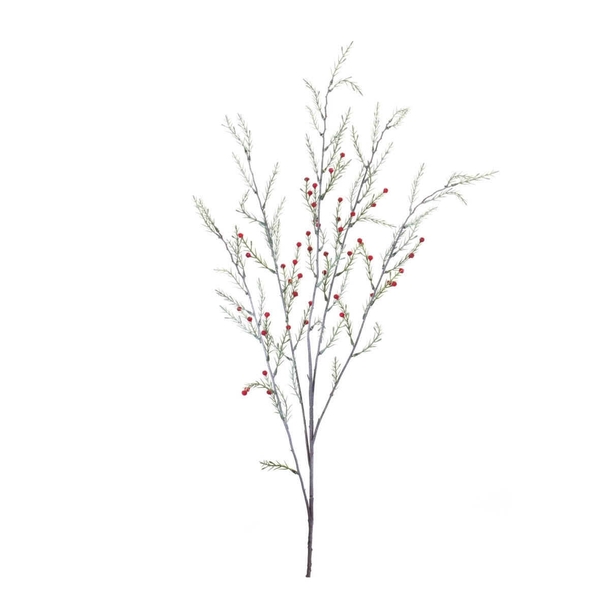 47 in. Plastic Pine Branch, Green & Red - Set of 12