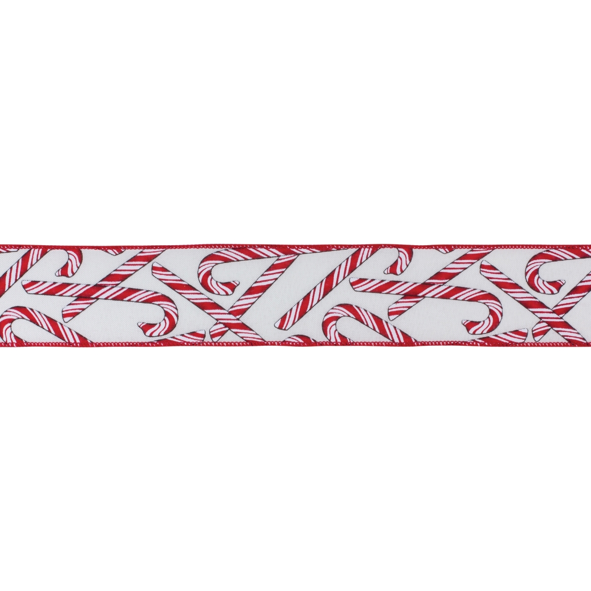 Picture of Melrose 87513DS 2.5 x 10 Yard Polyester Wired Ribbon&#44; White & Red - Set of 2