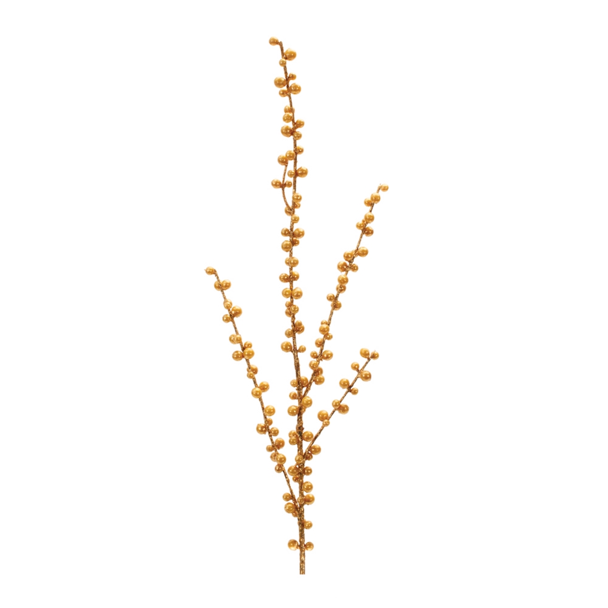 29 in. Plastic Ilex Berry Spray, Gold - Set of 2
