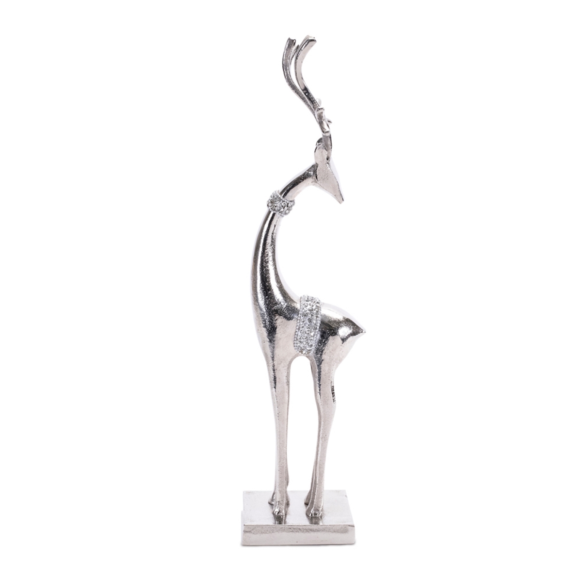 Aluminum Deer Figurines - Silver - Set of 2 - Elegant Holiday Decor