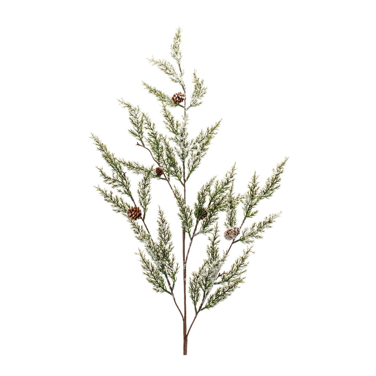 32 in. Plastic Pine Spray, Green & White - Set of 2