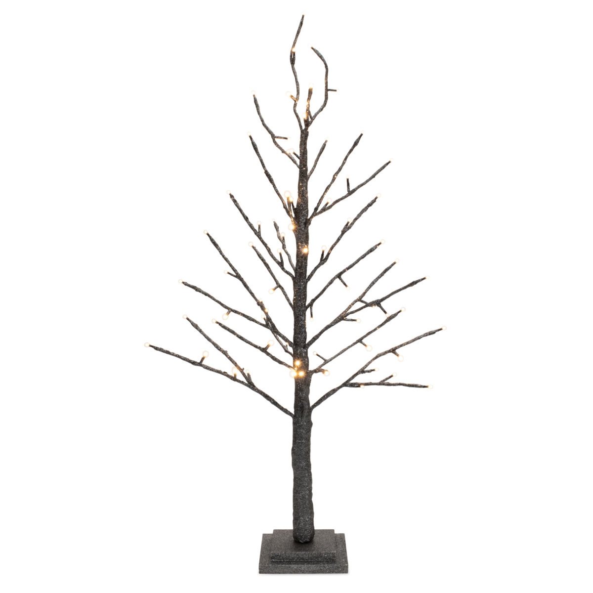 36 in. Paper 78 LED Lights Twig Tree, Silver