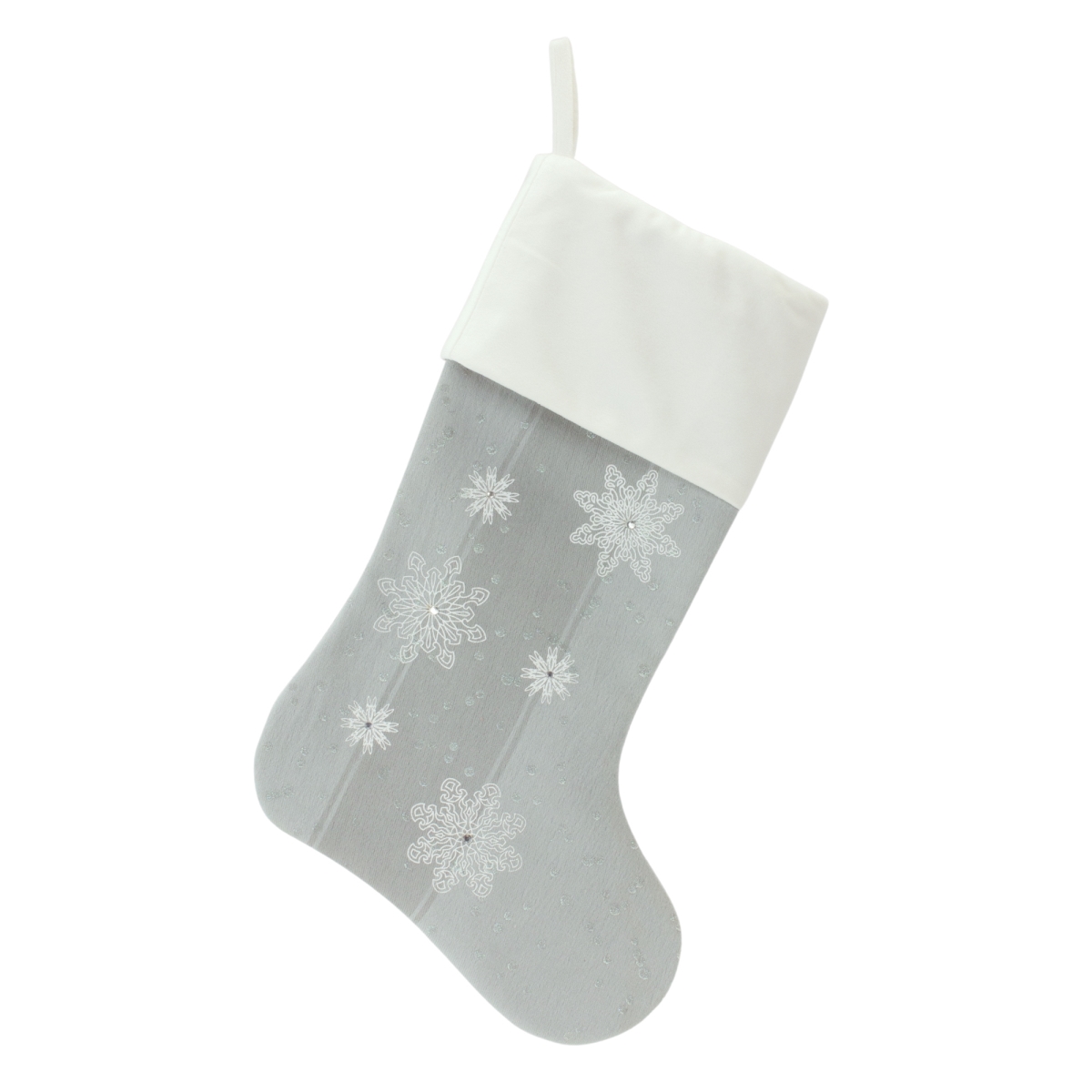 18 in. Polyester Christmas Stocking, Blue & White - Set of 3