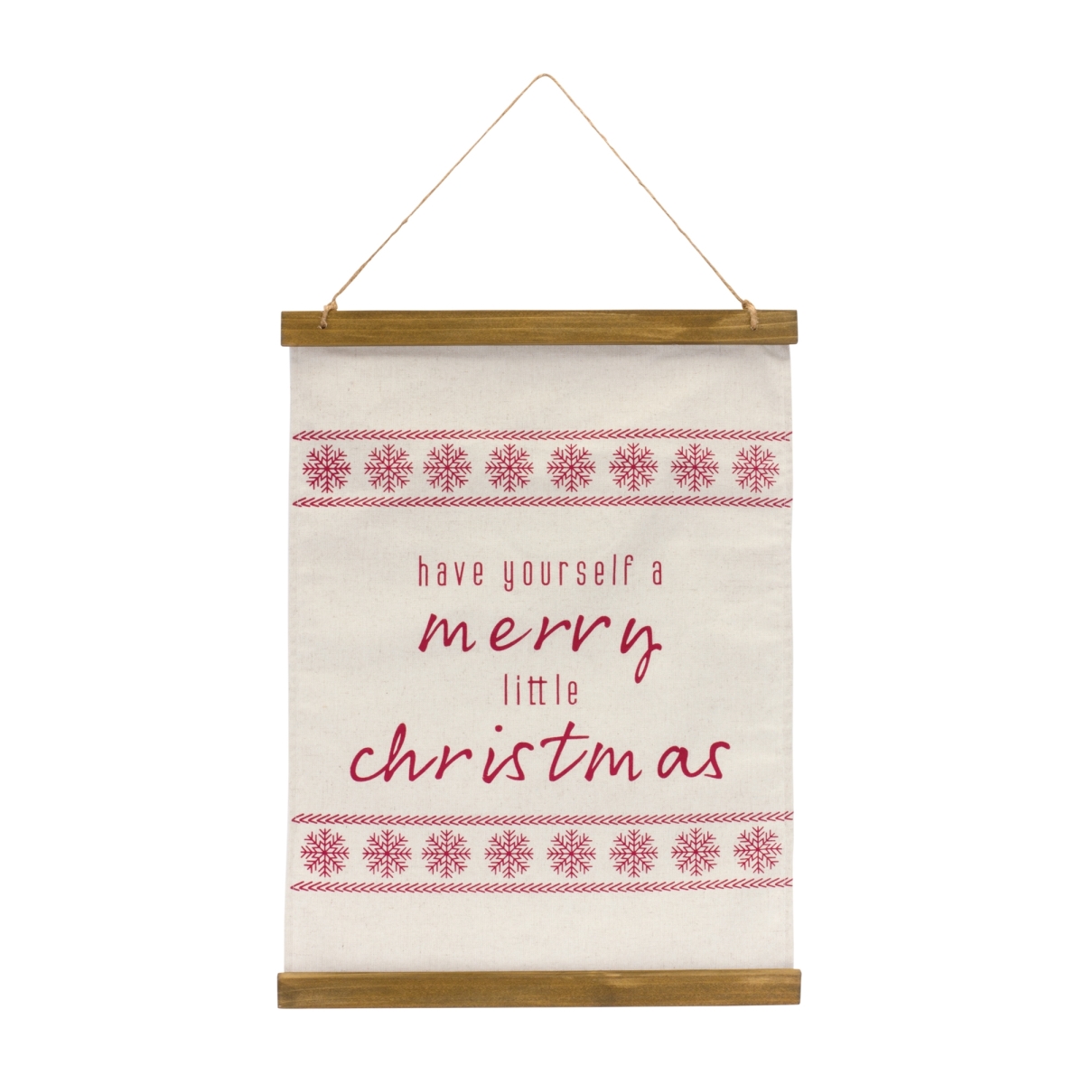 83452DS 14.75 x 20 in. Merry Christmas Polyester Banner, Cream & Red
