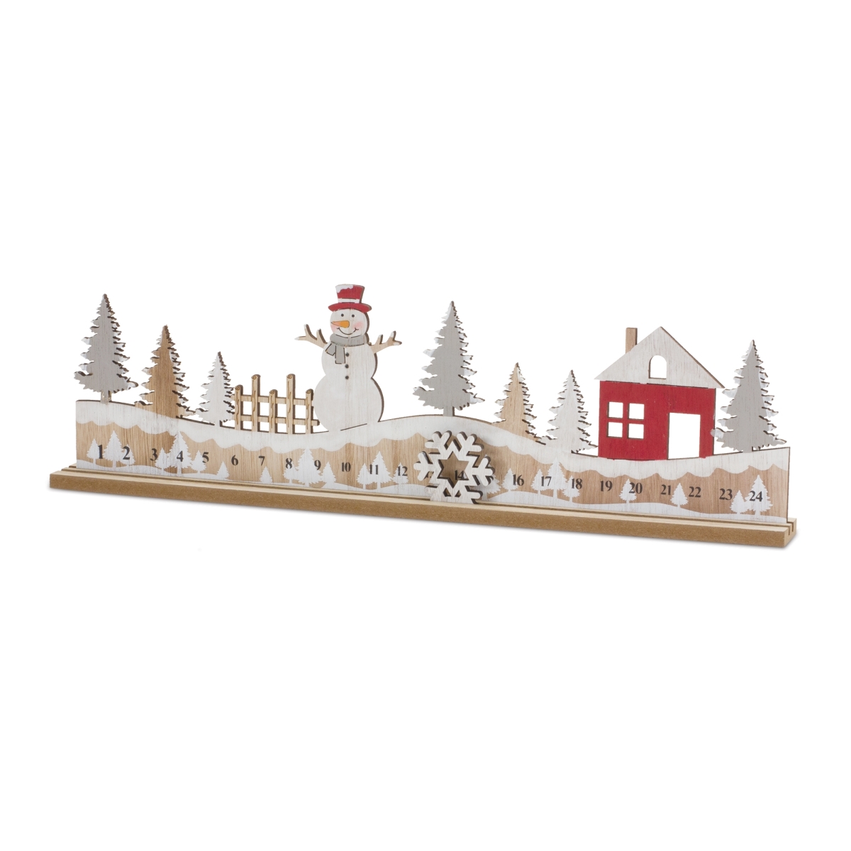 87622DS 17.75 x 5.25 in. Wood Christmas Countdown, Red & Brown