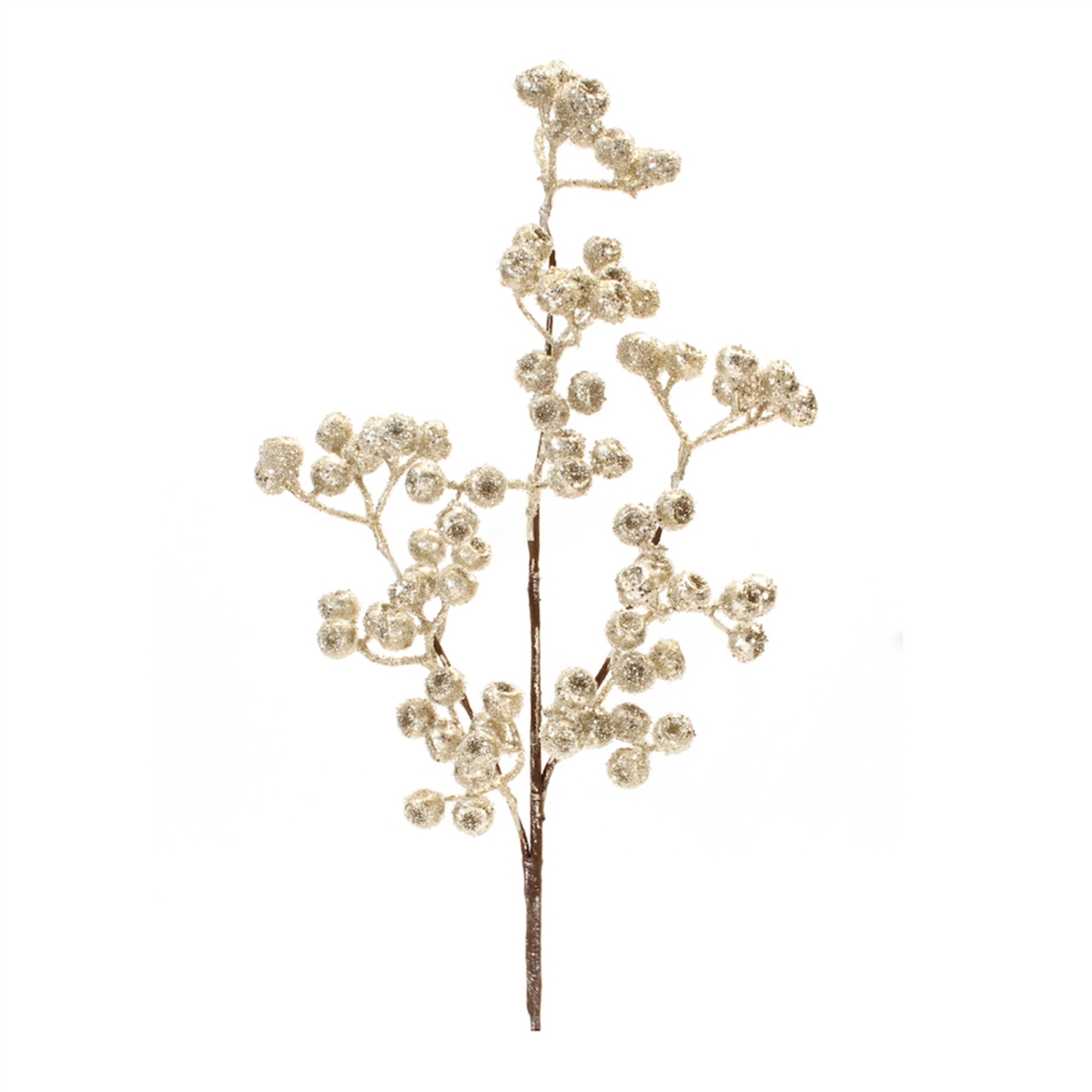 23 in. Foam Berry Spray, Silver - Set of 6