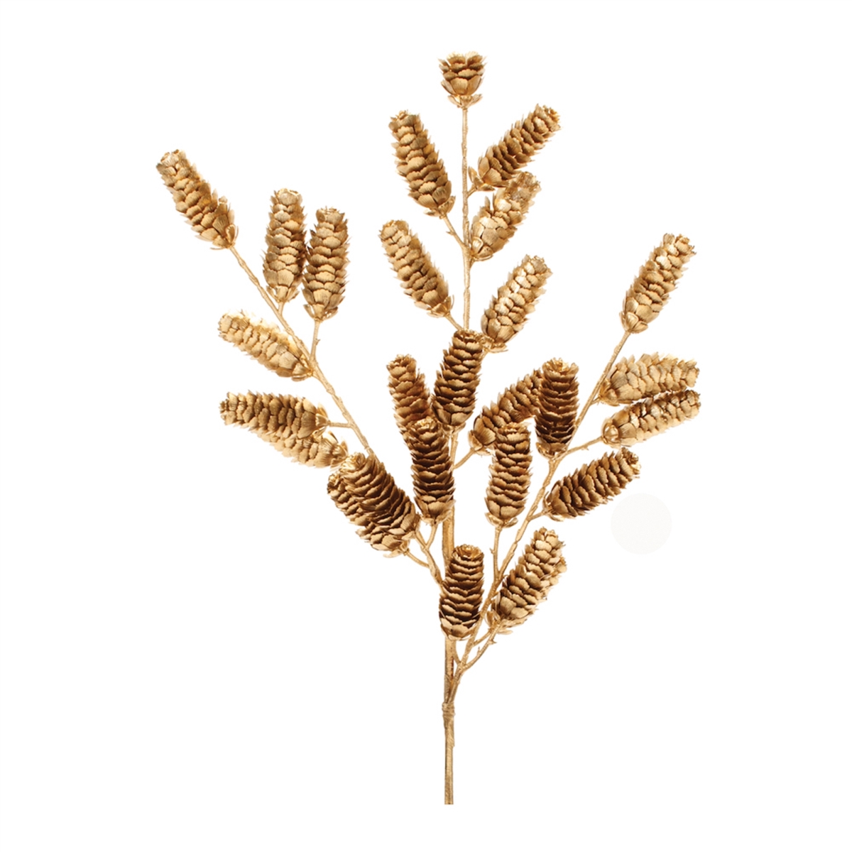 25 in. Pine Cone Spray, Gold - Plastic - Set of 2