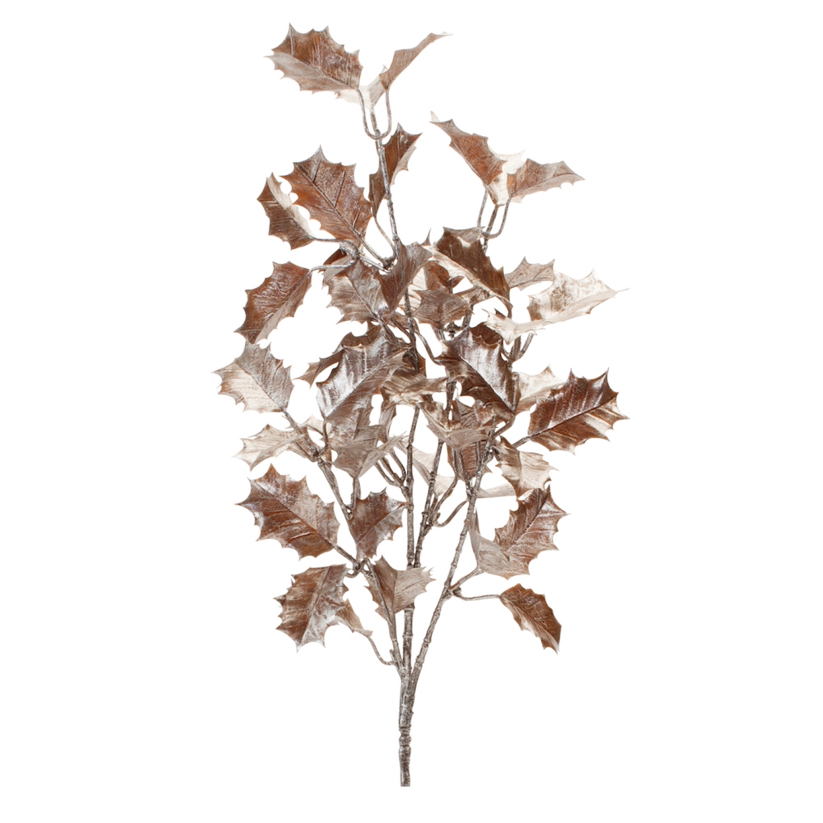 24 in. Holly Leaf Spray, Silver - Plastic - Set of 6