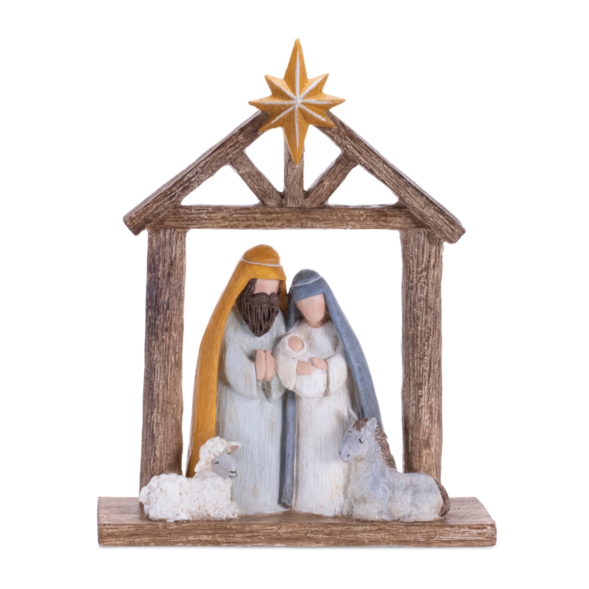 10 in. Resin Nativity Figurine, Brown & Blue