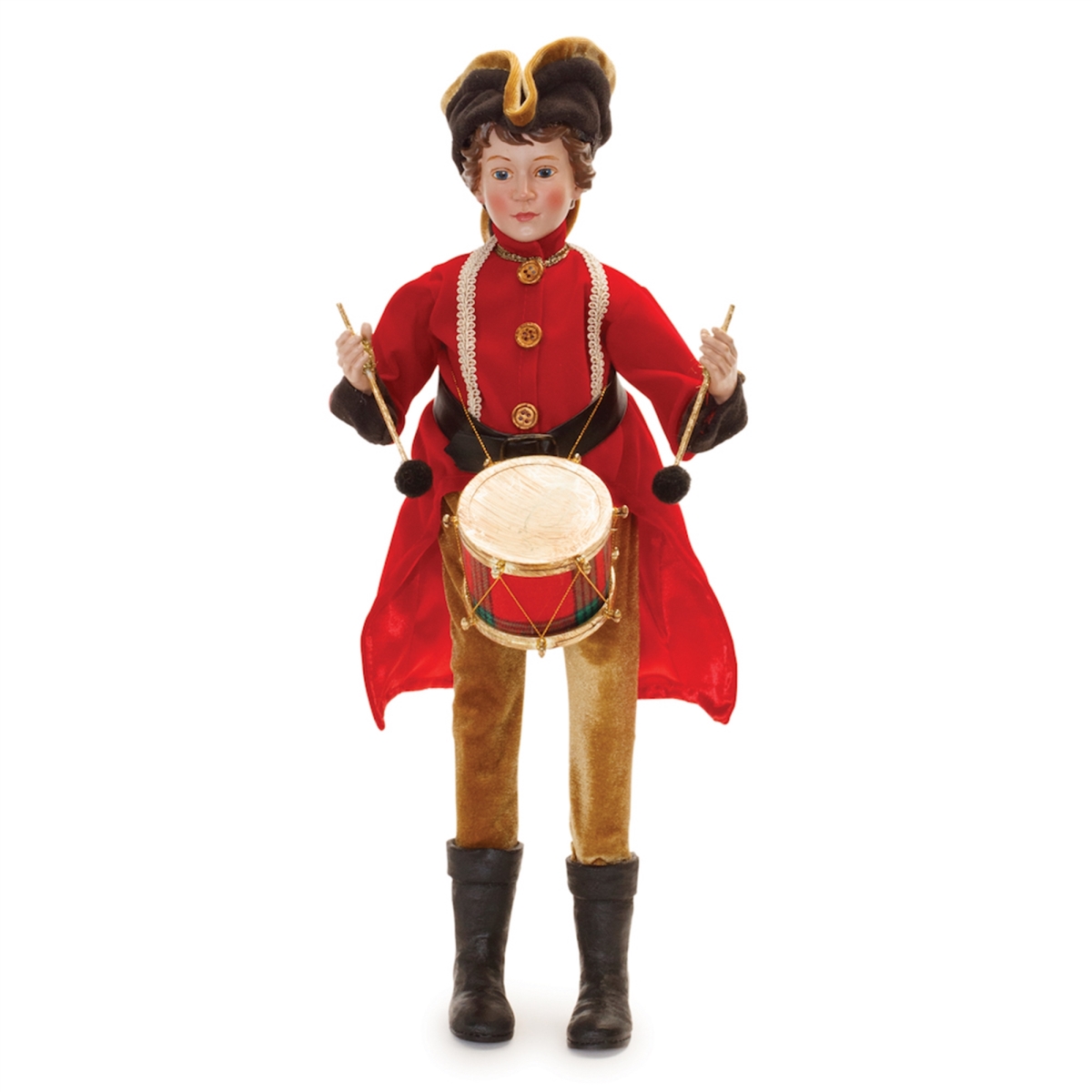 18.5 in. Polyester & Resin Christmas Novelty Decor Drummer Boy, Red & Gold
