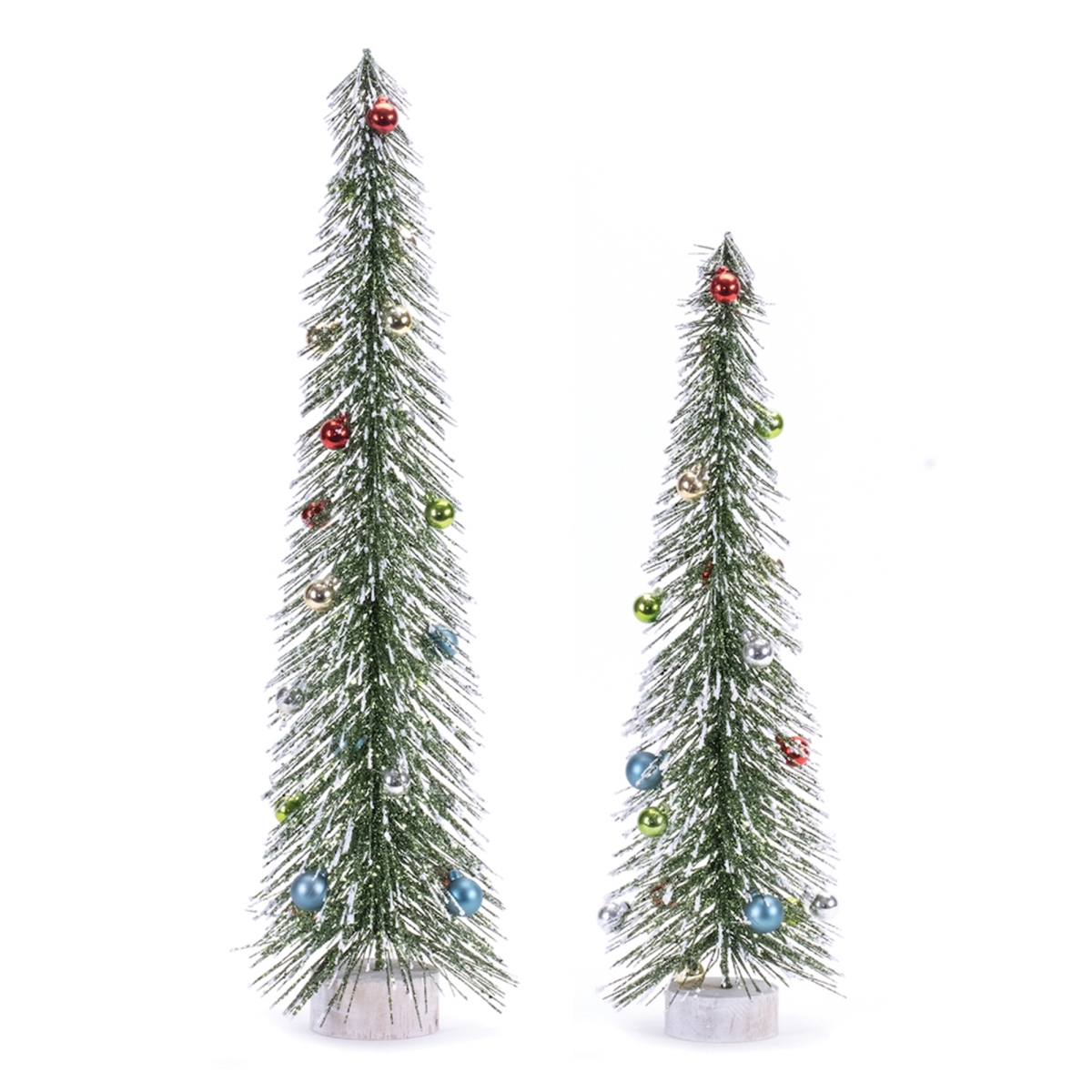 20 & 24 in. PVC & Plastic Tree with Ornaments, Green & Silver
