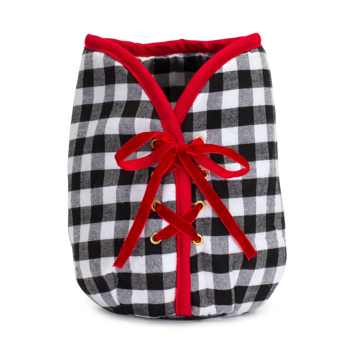 5.5 x 9 in. Polyester Christmas Novelty Decor Pot Cover, Black & White