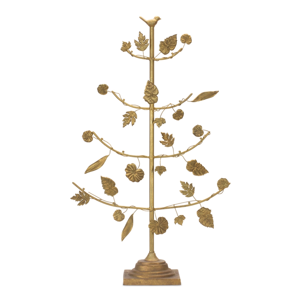 21.5 x 36.5 in. Iron Tree with Leaves, Gold