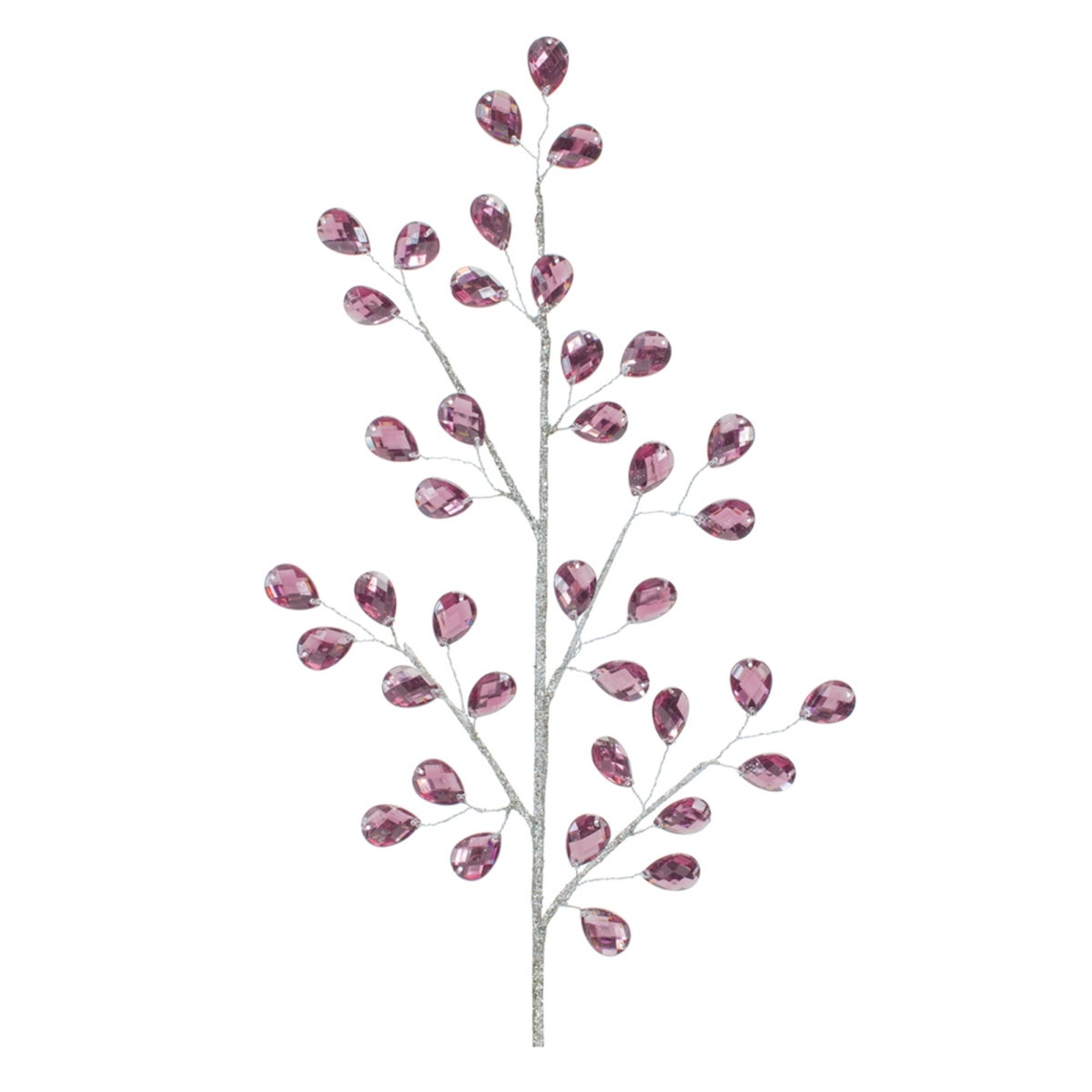 29 in. Plastic Bead Spray, Silver & Purple