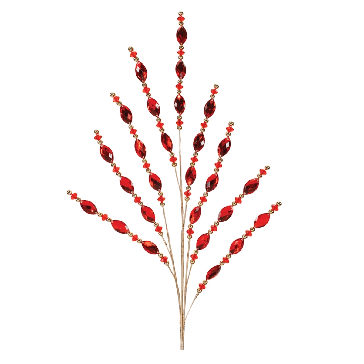 33.5 in. Plastic Bead Spray, Red - Set of 2