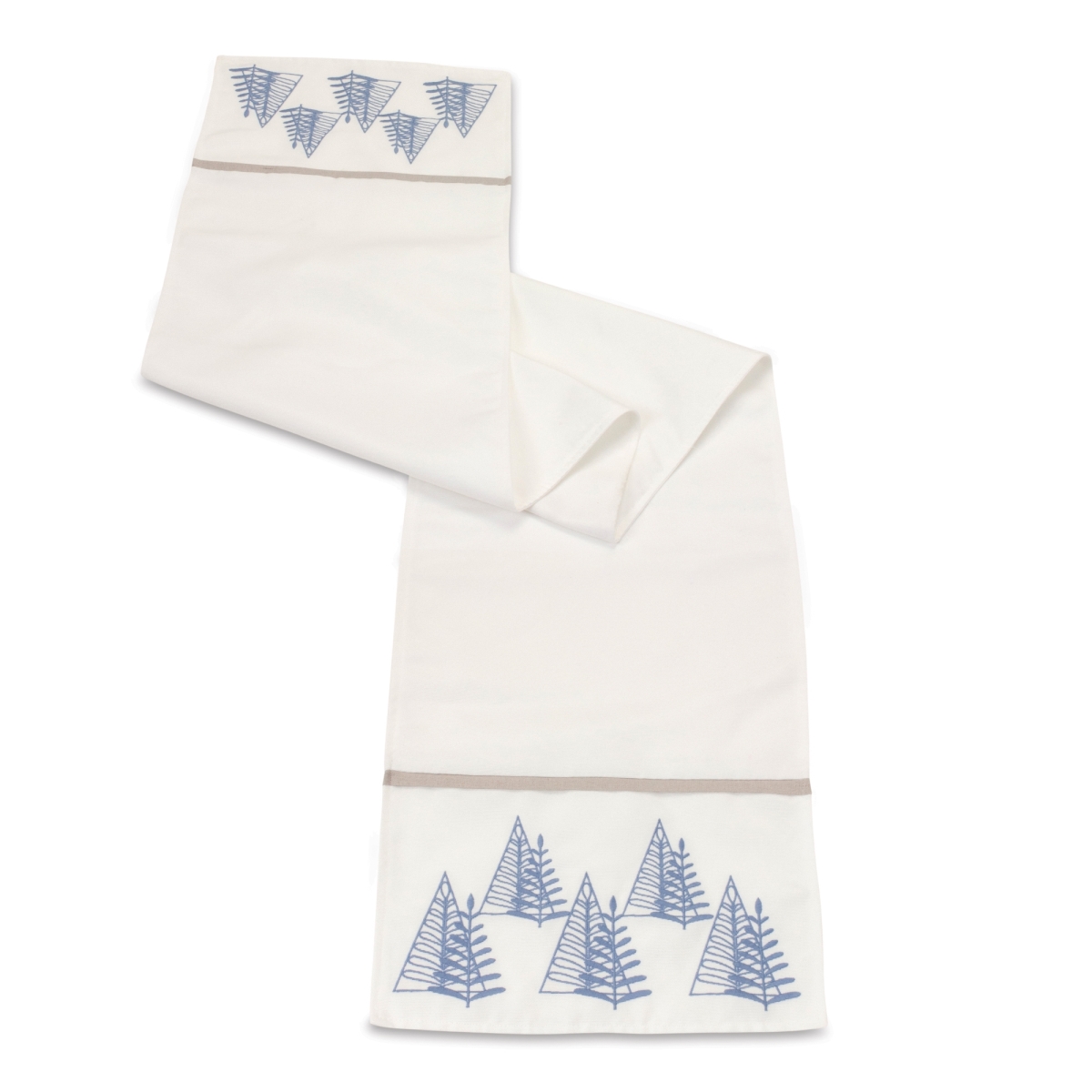 Picture of Melrose 86951DS 13 x 72 in. Polyester Tree Pattern Table Runner, White & Blue