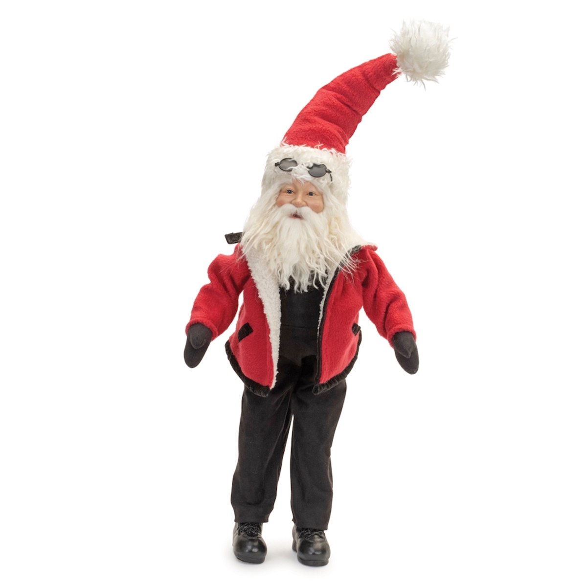 27.5 in. Polyester & Resin Santa, Red & Black