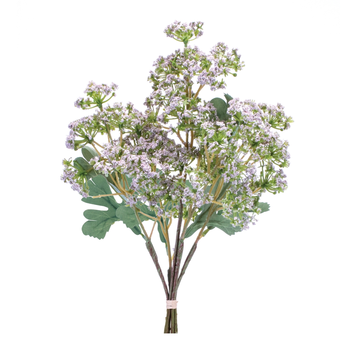 15 in. Polyester & Plastic Angelica Bundle, Green & Purple - Set of 2