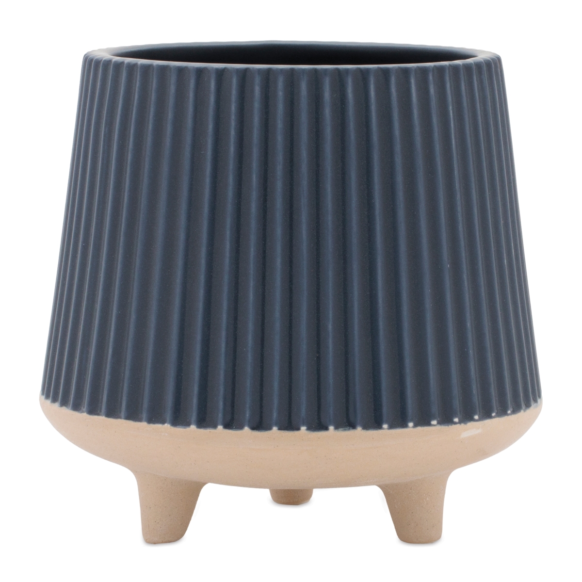 96359DS 5.75 x 5.75 in. Ceramic Container, Blue & Beige - Set of 2