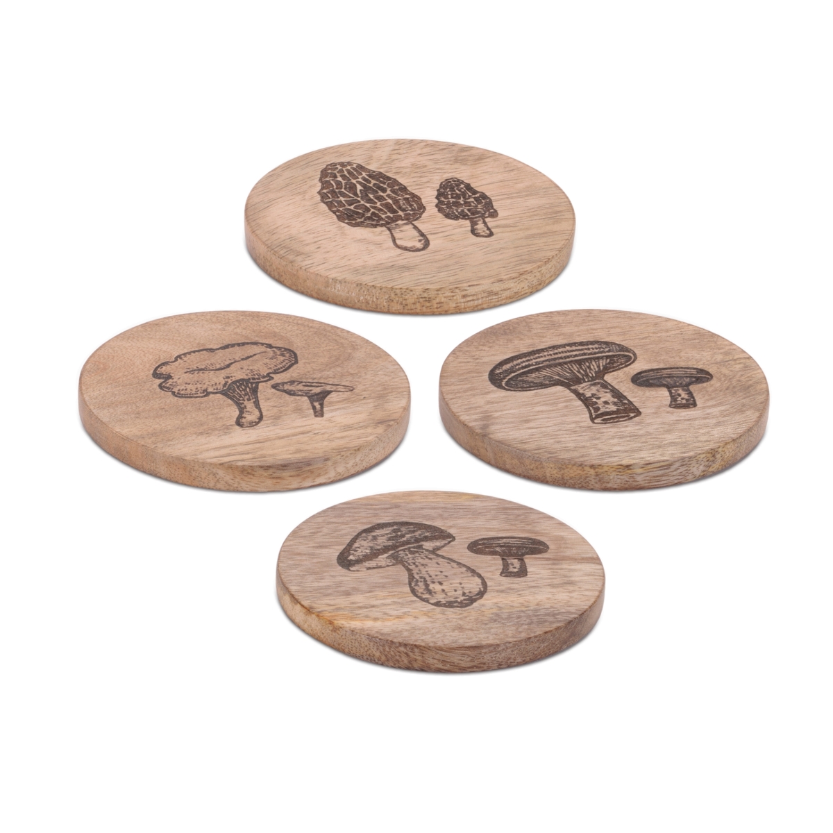 Picture of Melrose 96410DS 4 in. Wood Coaster&#44; Brown - Set of 4