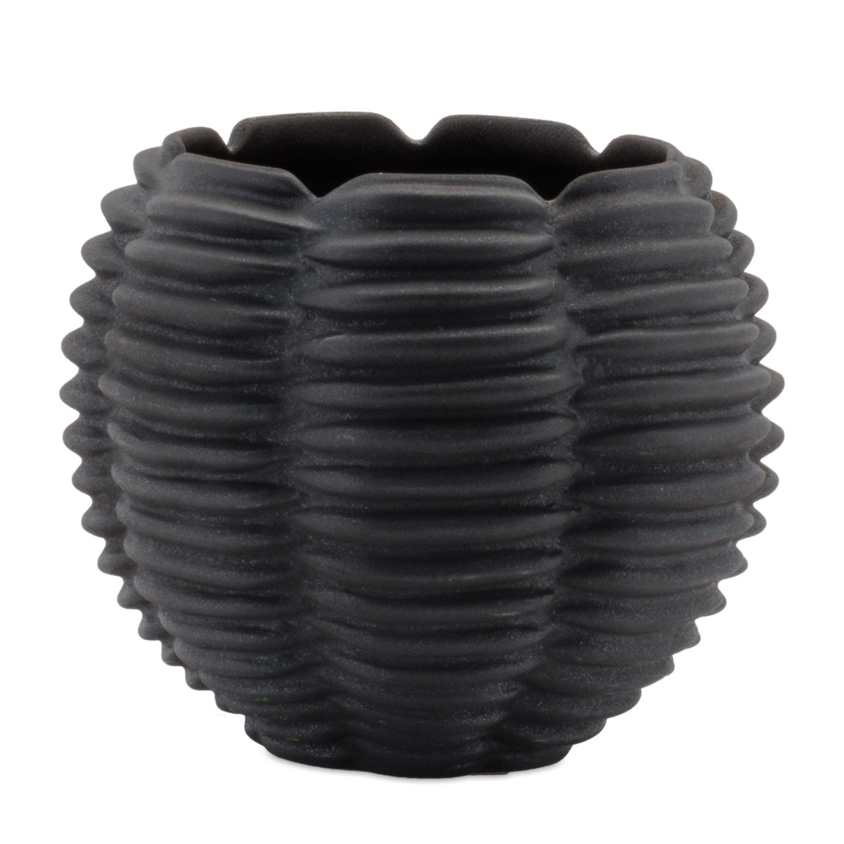 Picture of Melrose 96898DS 5 x 4.25 in. Ceramic Container&#44; Black - Set of 2