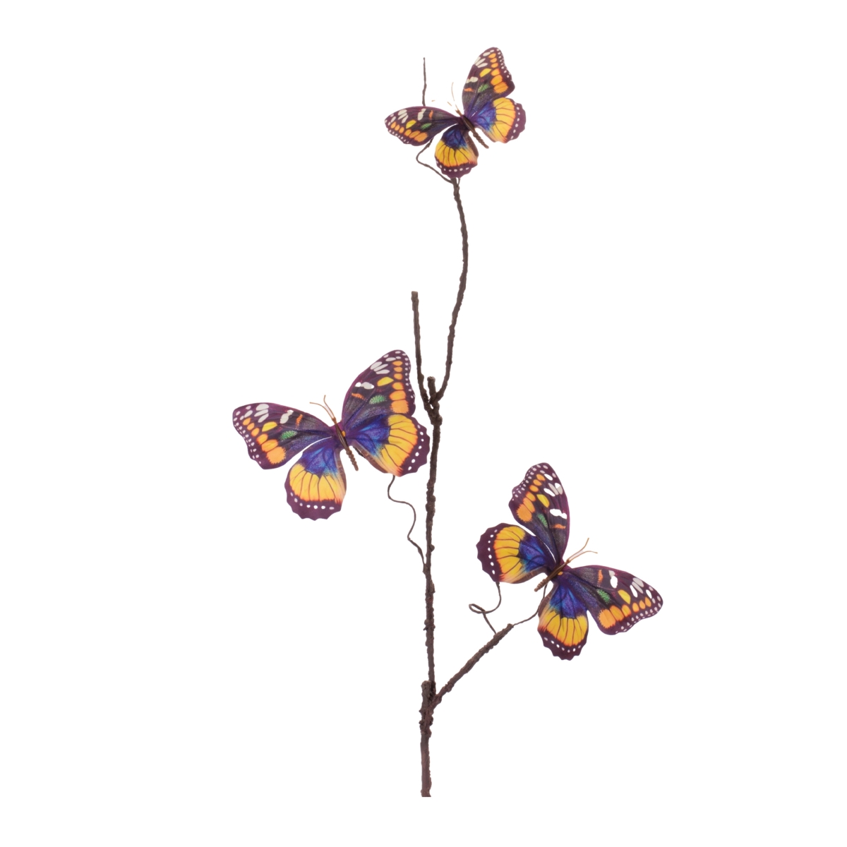 Picture of Melrose 96975DS 32 in. Fabric & Plastic Butterfly Spray&#44; Orange & Blue - Set of 6