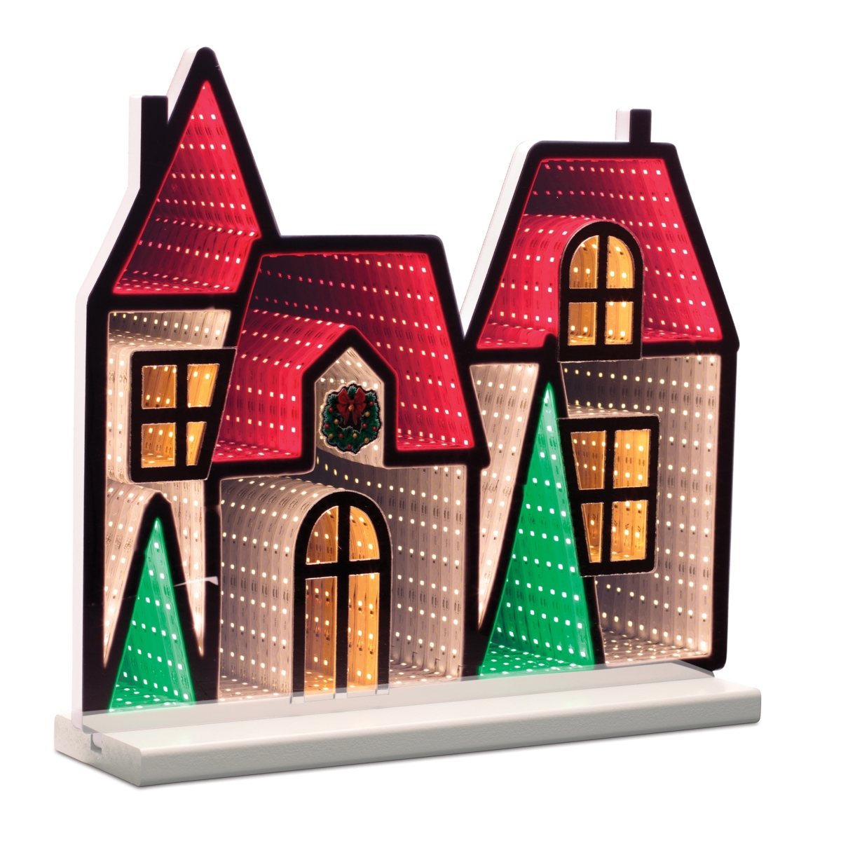 Ekkolight House Decoration - Red & White - 16 x 14.5 in. - Infinity Light Effect