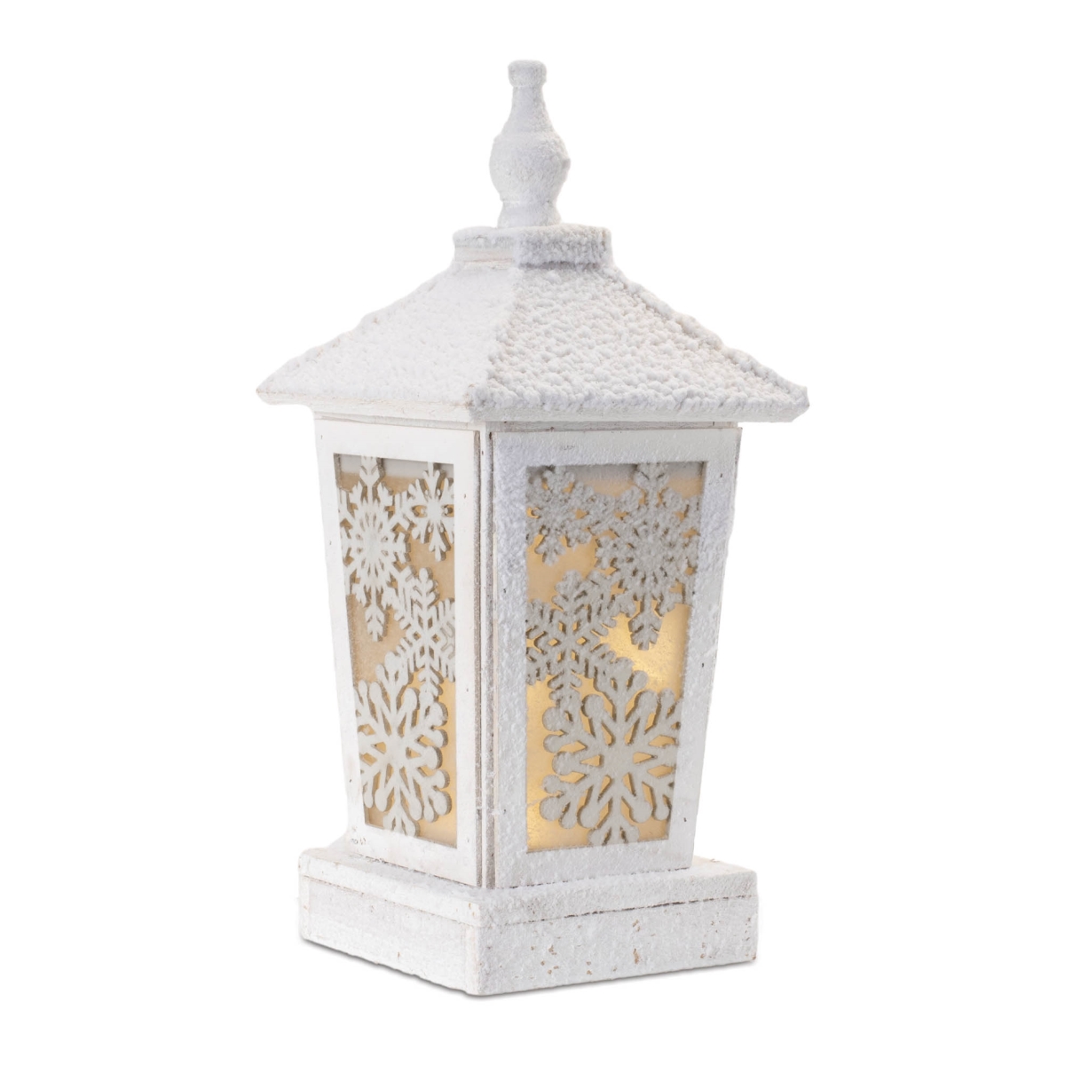 LED Winter Lantern - White - 16.5 in. - USB & Battery Operated - Cozy Ambiance