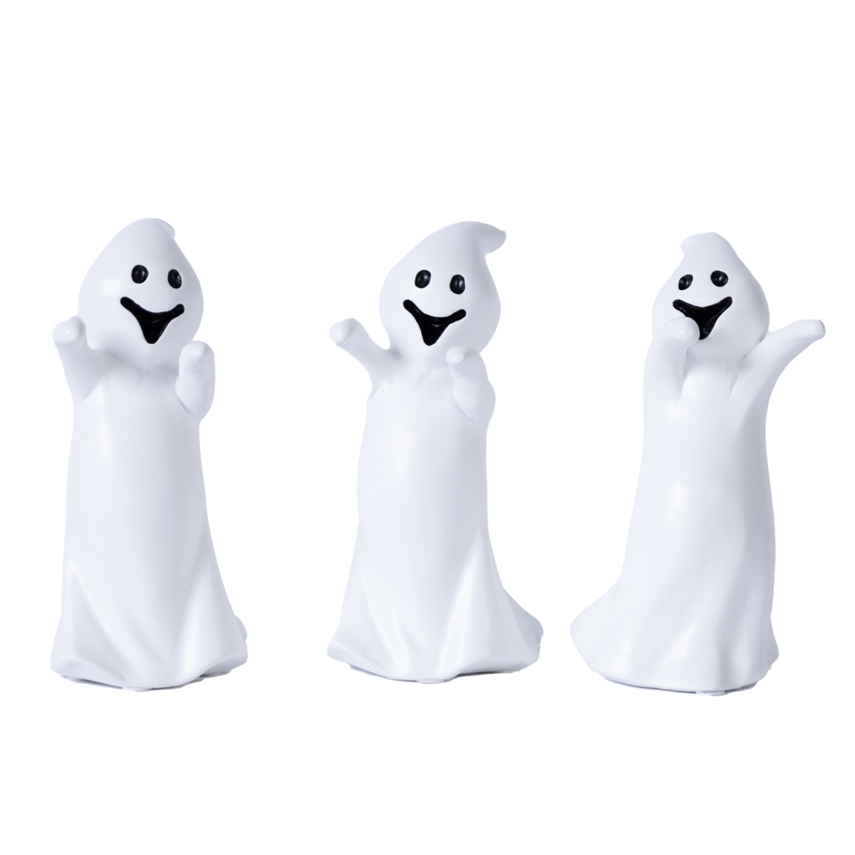 55955DS Spooky Ghost Figurine, White - Set of 3