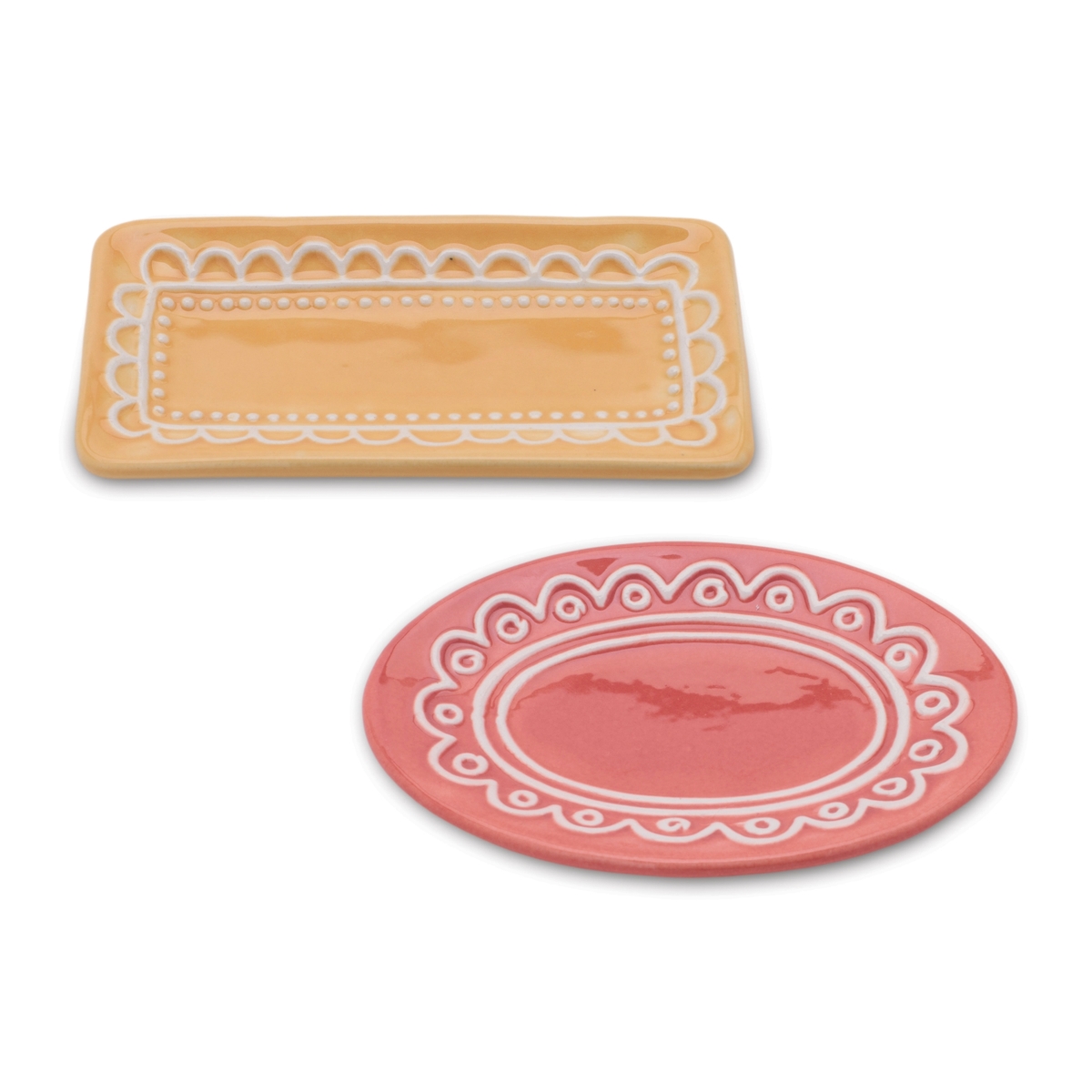 Picture of Melrose 96383DS 6 in. Ceramic Trinket Dish&#44; Yellow & Pink - Set of 12