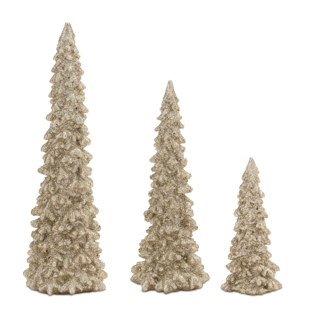95927DS 5, 8, 11 in. Resin Tree, Gold - Set of 3