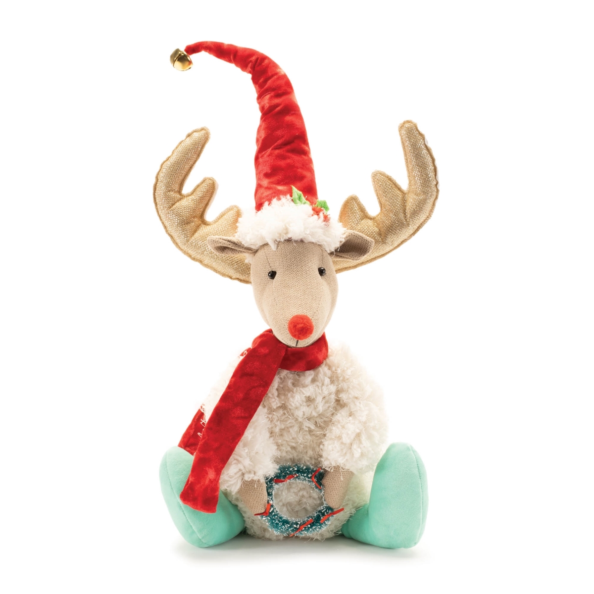 Picture of Melrose 95933DS 20 in. Polyester Deer&#44; Beige&#44; Blue & Red