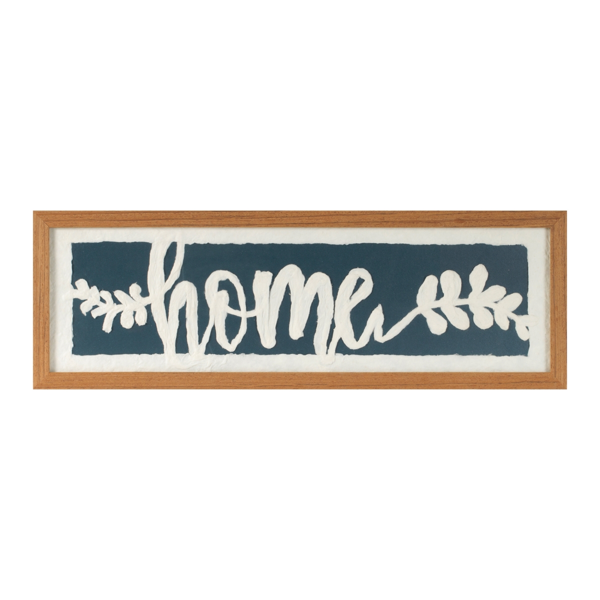 96059DS 24 x 8 in. Paper & MDF & Glass Framed Home Plaque, Blue & Red