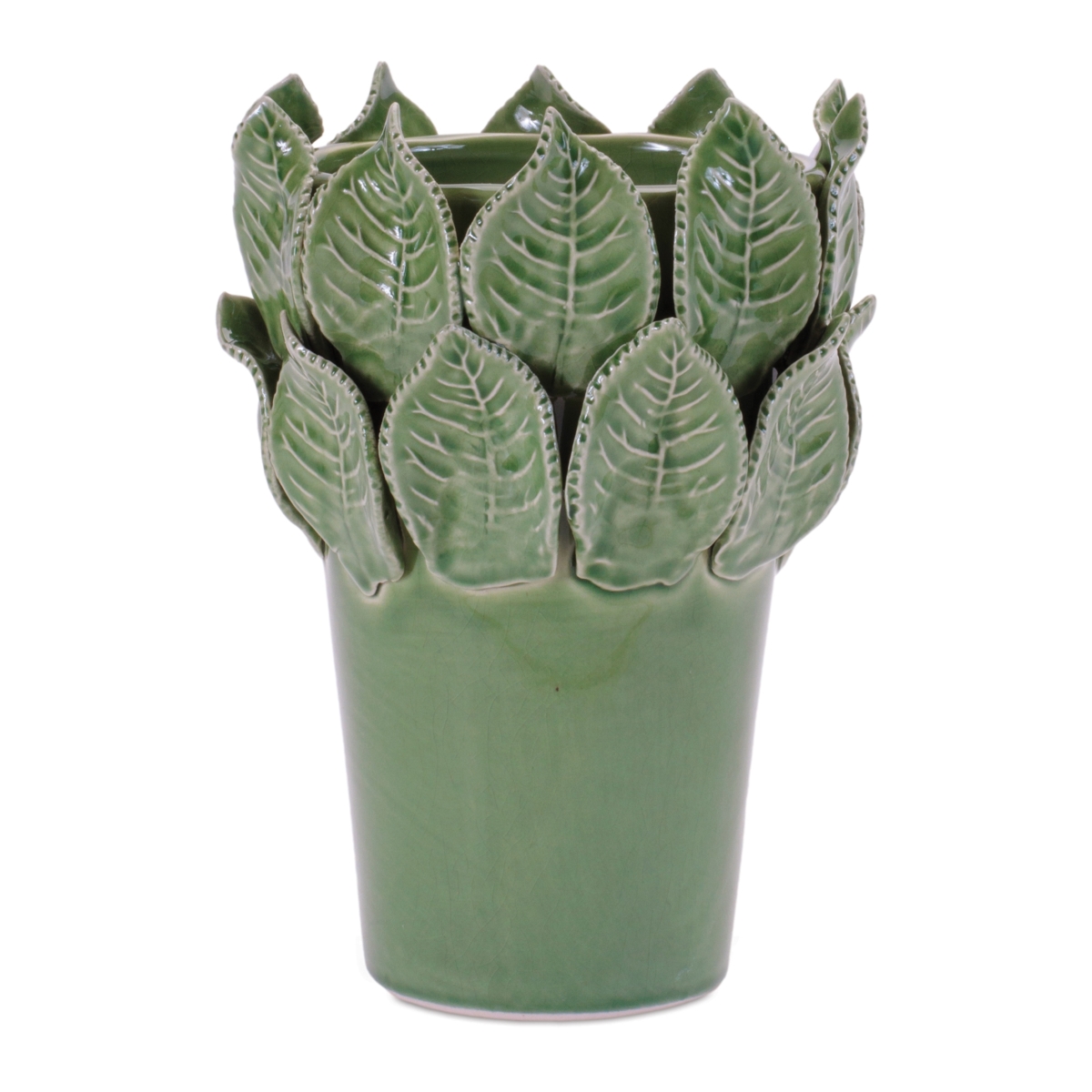 Picture of Melrose 96368DS 5 x 7.5 in. Sto are Container with Leaves&#44; Green